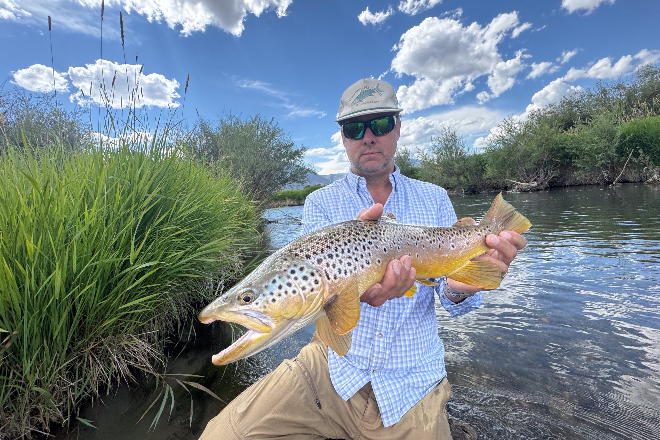 Angler wading a Montana freestone river